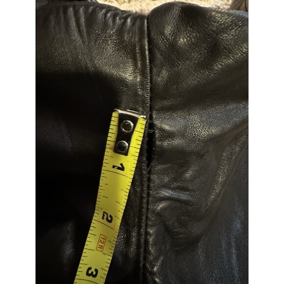 Siena Studio Women's Size 2 Vintage Black 100% Leather Pants lined pockets read - Picture 4 of 12